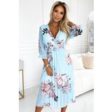 numoco basic Pleated midi dress with a neckline and belt Numoco | Shoptok.si