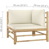  Garnitura s kremno belimi blazinami 9-delna bambus | Shoptok.si