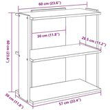 Regal za knjige s 3 razine crni 60x30x60 cm konstruirano drvo | shoptok.hr