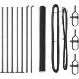 vidaXL Siva heksagonalna ograda 1,6x10 m Čelik, Stubovi ograde s postoljem 7 kom Ø32mm 88,5cm Galvanizirani čelik Cijene