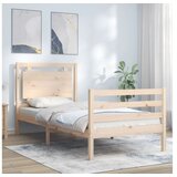 vidaXL Posteljni okvir z vzglavjem 100x200 cm trden les Cene