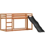 vidaXL Pograd s toboganom in lestvijo voščeno rjav 75x190 cm borovina, (21292908) | Shoptok.si