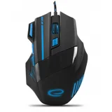 Esperanza Miš ESPERANZA GAMING WOLF 7D MX201, blue, 2400dpi, double-click, ergonomic, EGM201B