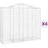 vidaXL Lučne gabionske košare 4 kom 200x50x160/180cm pocinčano željezo Cijene