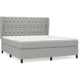 The Living Store Box spring postelja z vzmetnico svetlo siva 160x200 cm žamet - Box Spring Postelja, (21492606) | Shoptok.si