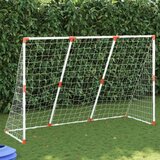 vidaXL Otro&scaron;ki nogometni gol z žogo 2 v 1 bela 184x64x124 cm cene