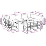 vidaXL Vrtna sedežna garnitura 11 pcs Črna 353 x 211.5 x 71 cm | Shoptok.si