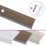  Rubnjaci za stepenice L-oblika 15 kom aluminijski 100 cm smeđi | shoptok.hr