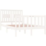  Posteljni okvir bel iz trdnega lesa 120x190 cm 4FT, (20647874) | Shoptok.si