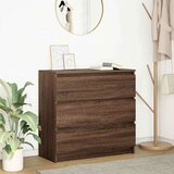  Komoda rjavi hrast 80x35x76 cm inženirski les | Shoptok.si