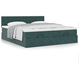 vidaXL Otomanski posteljni okvir z vzmetnicami zelen 160x200 cm žamet, (22054048) | Shoptok.si
