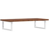  Zidna polica za umivaonik od čelika i masivne hrastovine Smeđa 100 x 50 x 2.5 cm | shoptok.hr