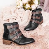 Resti Black ankle boots on a low post Asteria - Footwear | shoptok.hr