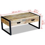  Stol za kavu sa 2 ladice Čvrsto Mango drvo 100x60x40 cm | Eponuda.ba