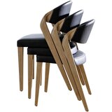 Voglauer stol, les, usnje črna, barve hrasta | Shoptok.si