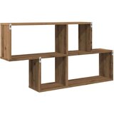 vidaXL Stenska polica artisan hrast 100x18x53 cm inž. les | Shoptok.si