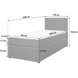 P & B POSTELJA Z VZMETNICO 90 cm x 200 cm , tekstil peščene barve | Shoptok.si
