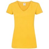 Fruit Of The Loom Yellow v-neck Women's T-shirt Valueweight Cene