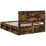  Krevetna konstrukcija s uzglavljem Dimljeni hrast 140 x 200 cm | shoptok.hr