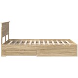  Krevetna konstrukcija s uzglavljem Sonoma hrast 135 x 190 cm | shoptok.hr