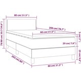  Box spring postelja z vzmetnico LED kapučino 80x200cm um. usnje, (20896438) | Shoptok.si