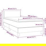  Krevet box spring i madrac LED cappuccino 80x200cm umjetna koža | shoptok.hr