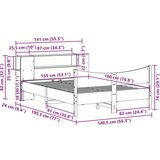 vidaXL Okvir kreveta bez madraca 135 x 190 cm od masivne borovine | shoptok.hr