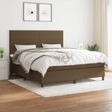vidaXL Krevet s oprugama i madracem tamnosmeđi 180x200 cm tkanina Cijene