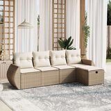  5-dijelni vrtni set sofa s jastucima bež od poliratana | shoptok.hr