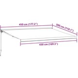 Tenda na ručno uvlačenje smeđa 450 x 300 cm | shoptok.hr