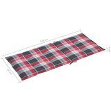  Blazine za vrtne stole 6 kosov rdeče karo 120x50x3 cm blago, (20623713) | Shoptok.si