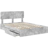  Postelja s shranjevanjem z vzglavjem Betonsko siva 150 x 200 cm, (5000106350) | Shoptok.si