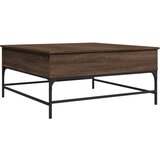 Furnova Klubska mizica rjavi hrast 95x95x45 cm inžen. les in kovina, (21914791) | Shoptok.si