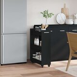vidaXL Ormarić s kotačima crni 60 x 22 x 79 cm od konstruiranog drva | shoptok.hr
