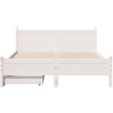 vidaXL Posteljni okvir brez vzmetnice bel 135x190 cm trdna borovina | Shoptok.si