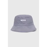 Boss Bombažni klobuk mornarsko modra barva, 50513211