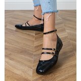 Gemre Black patent ballet flats with buckles Valos | shoptok.hr