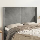  Uzglavlje s ušima svjetlosivo 147x16x118/128 cm baršunasto | shoptok.hr