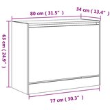 Ormarić za cipele boja hrasta 80x34x63 cm konstruirano drvo | shoptok.hr