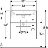 Geberit SELNOVA SQUARE 600 ORMARIĆ SA LAVABOOM 2 FIOKE AMERIČKI ORAH SVETLI GEBERIT | ePonuda.com