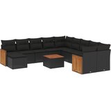  12-dijelni set vrtnih sofa od poliratana s jastucima crni | shoptok.hr