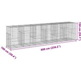  Gabionska košara s poklopcem 600x100x150 cm pocinčano željezo | Eponuda.com