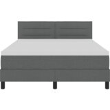 vidaXL Postelja z Box Springom z Vzmetnico Temno Siva 160x200 cm Tkanina | Shoptok.si