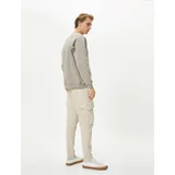 Koton Washed Trousers Cargo Pocket Stitch Detail Slim Fit Buttoned