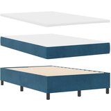 Box Postelja z vzmetnico z vzmetnico Temno modra 120 x 190 cm Žamet, (5000127242) | Shoptok.si