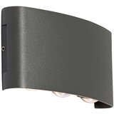 QAZQA Zunanja stenska svetilka temno siva z LED 6 lučmi IP54 - Silly Cene