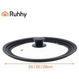 Ruhhy univerzalni stakleni poklopac 3-u-1 sa silikonskim rubom 24/26/28 cm | shoptok.hr