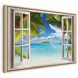  Slika - Window: Sea View 60x40 U prirodnom drvenom okviru | shoptok.hr