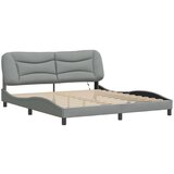  Posteljni okvir z LED lučkami temno siv 180x200 cm tkanina | Shoptok.si
