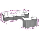  8-dijelni set vrtnih sofa od poliratana s jastucima bež | shoptok.hr